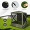 Costway 6.7 FT x 6.7 FT 4-Panel Pop up Camping Gazebo Quick-Set with 2 Sunshade Cloths Coffee/Green